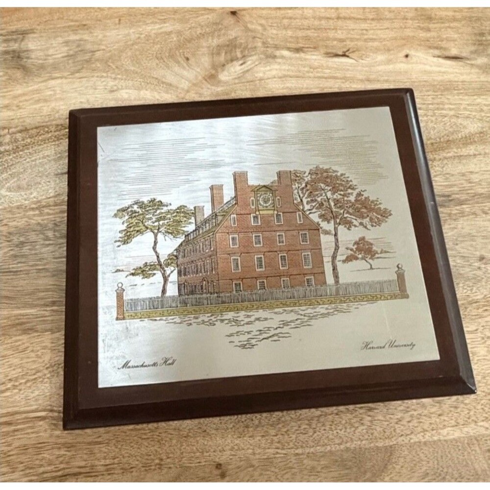 Vintage Harvard University Massachusetts Hall Plaque Limited Edition